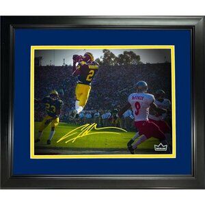Framed Charles Woodson Facsimile Laser Engraved Signature Auto Michigan
